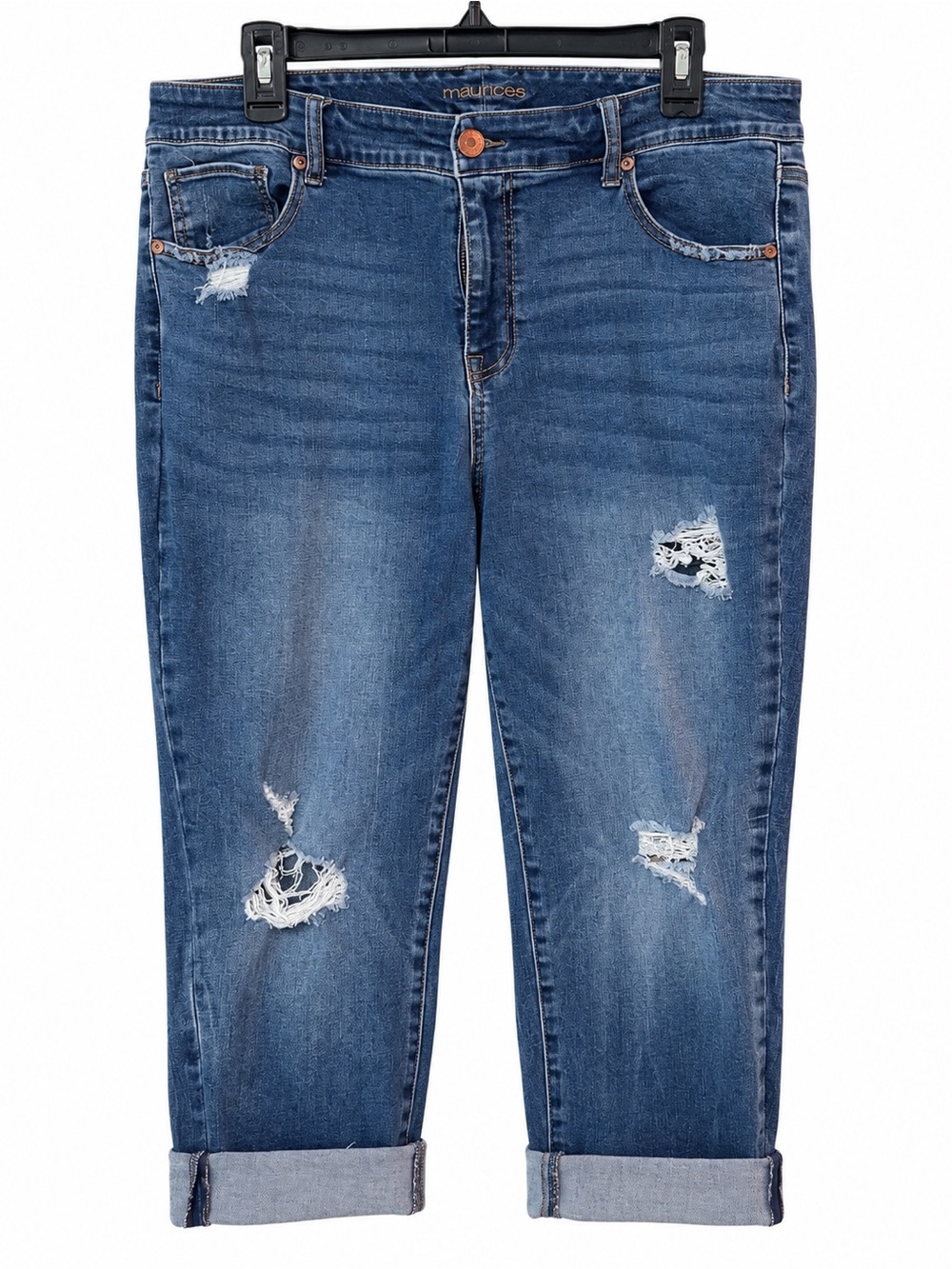Maurices Distressed Cuffed Stretch Crop Jeans Women’s